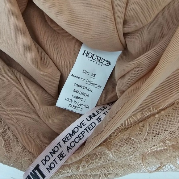 House of CB Czarina Dress Nude Lace Mini Dress Strapless Size XS New With Tags - Picture 10 of 11